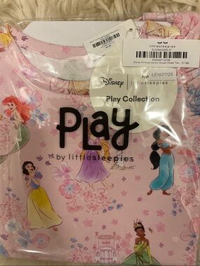 Little Sleepies Pink Disney Princess Garden Play Collection Flutter Top